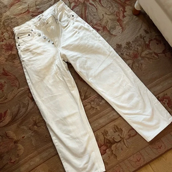 AGOLDE Criss Cross Straight Jeans - Milkshake - Picture 2 of 4